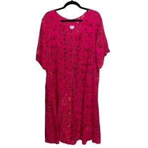 Kimberleys Travels Dress Womens XL Batik Boho Floral Midi Cottagecore Vintage